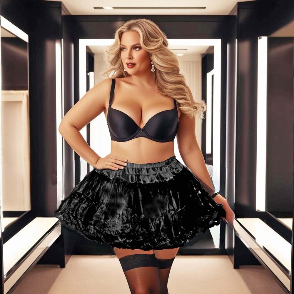 Plus Layered Petticoat Womens Size Queen Black Costume Accessory